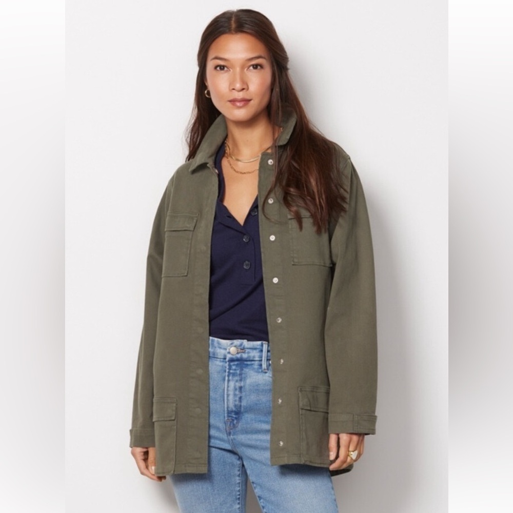 Good American Stretch Cotton Utility Jacket